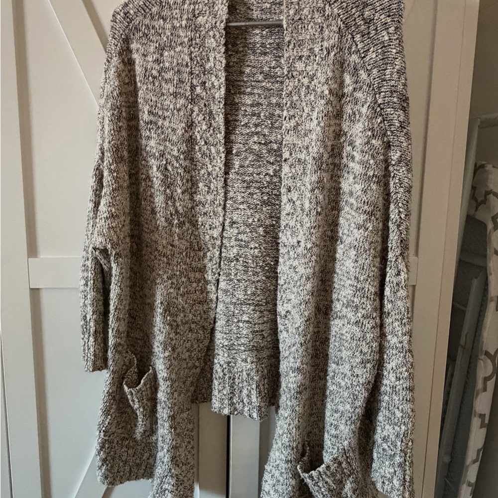 Zara Gray Open-Front Cardigan